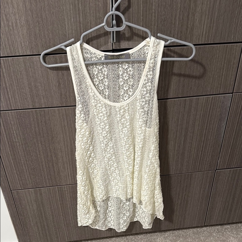 Lace Sleeveless Top - Cream